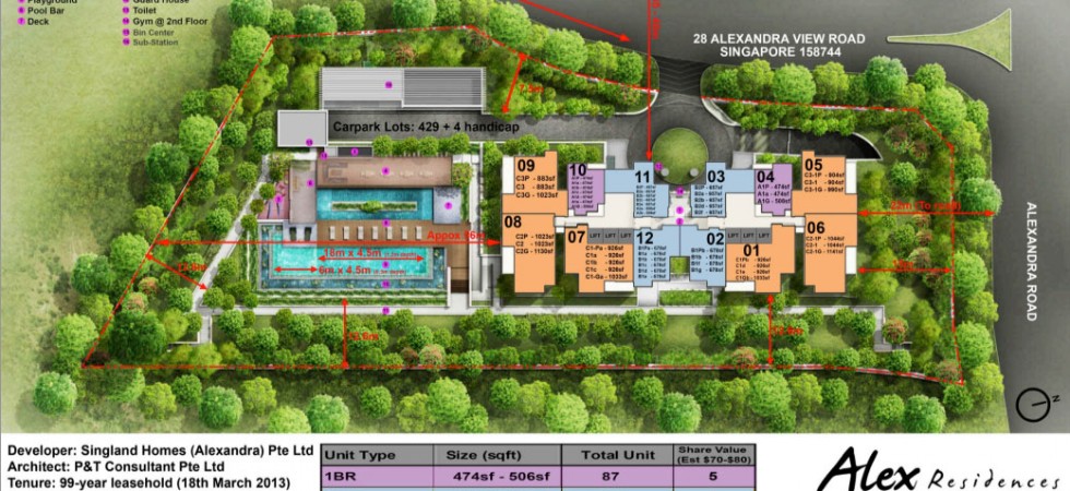 alex residences site plan