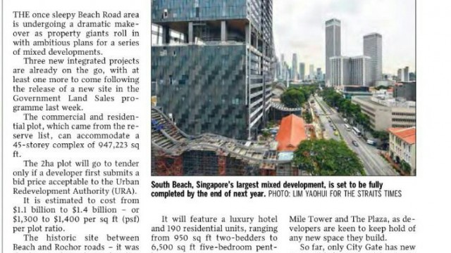 Swanky Developments happening in Beach Road Area